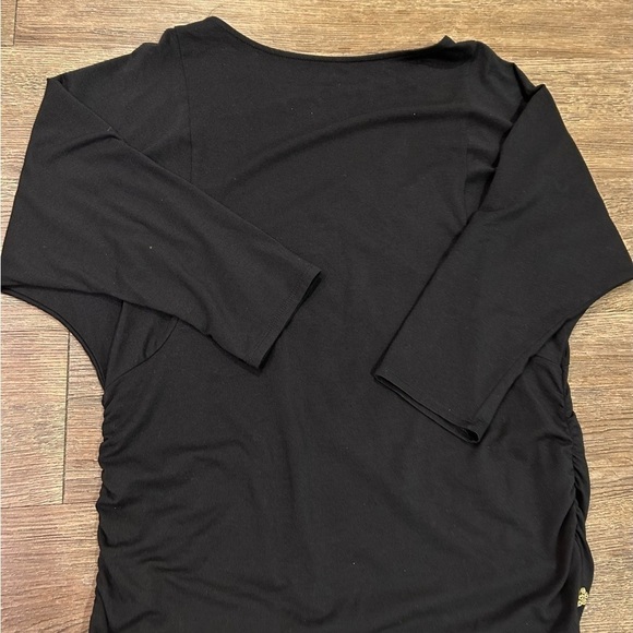 Coldwater Creek top black gold metallic embroidery round raglan sleeve  size S - Picture 7 of 9